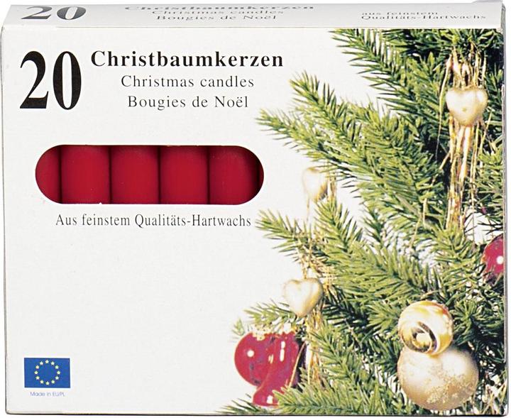 Produktbild Heider Kerzen Baumkerze 9,6cm Ø1,2cm rot 20 Pack (20 Stk.)