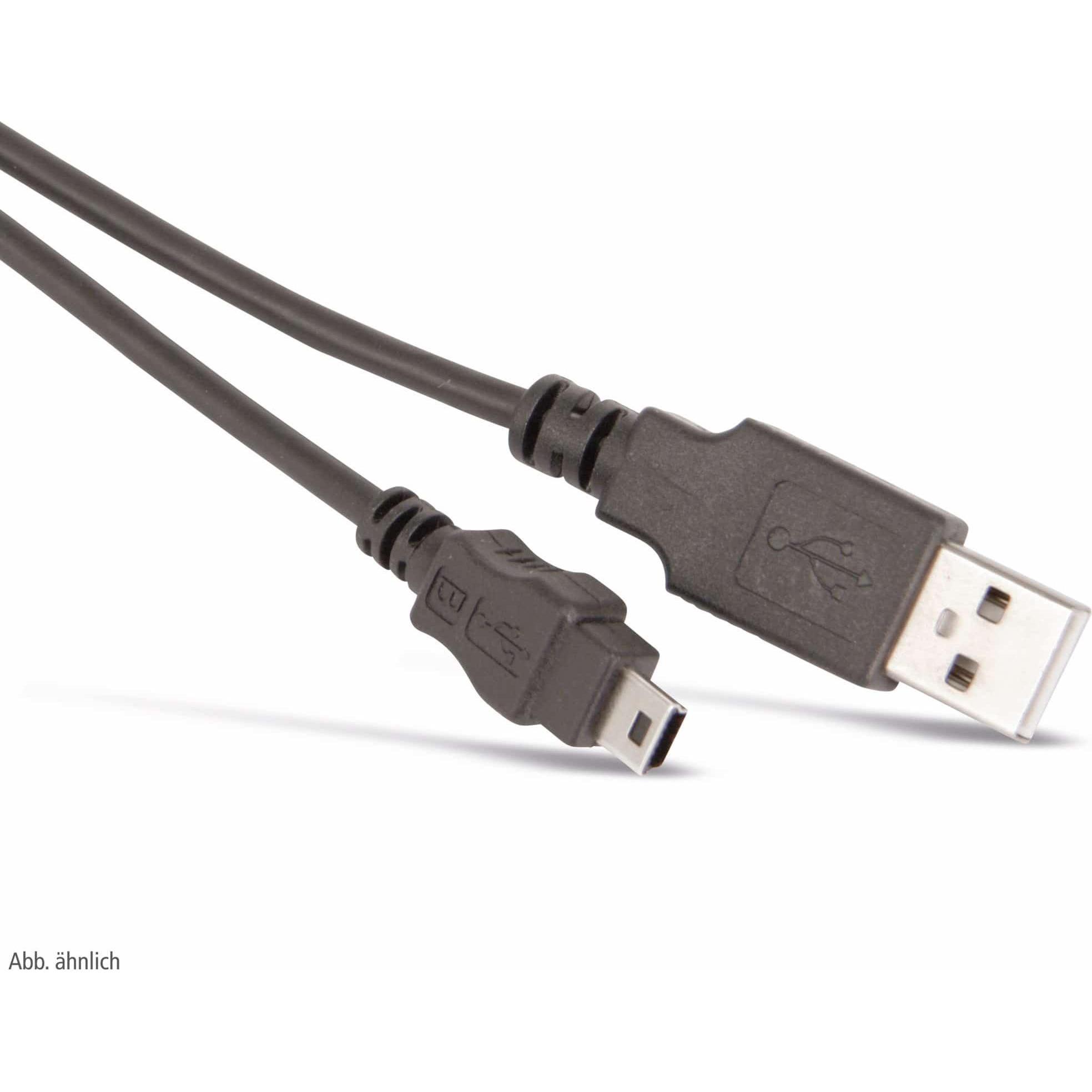 Thumbnail - Shiverpeaks USB-Micro Kabel USB-A-ST auf USB-B Mini 5pin 2.0 Kupfer 2,0m (2 m, USB 2.0), USB Kabel