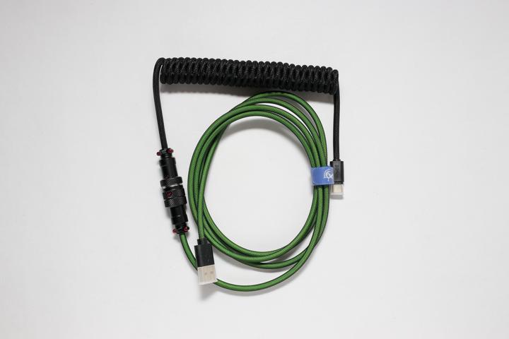 Actual product image Ducky Premicord Pine Green Spiralkabel, USB Typ C auf Typ A (1.80 m, USB 2.0)