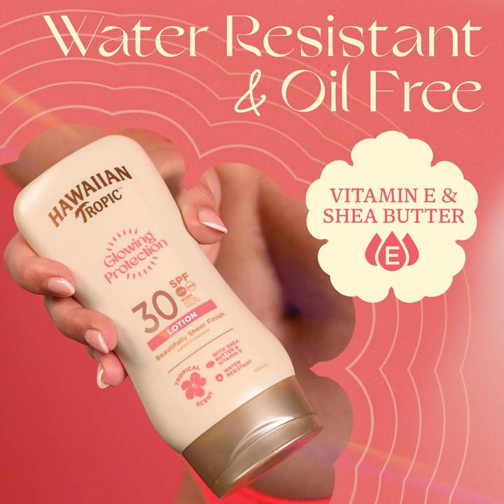Actual product image Hawaiian Tropic HAWAIIAN TROPIC GlowingProtection Lotion SPF30 balsam do ciała 170ml (Suntan cream, Suntan lotion, SPF 30, 170 ml)