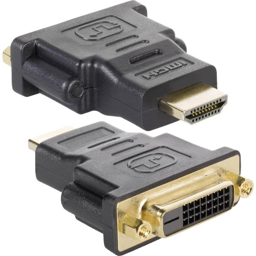 Techly Adapter HDMI auf (DVI, 6.40 cm), Data + Video Adapter, Schwarz