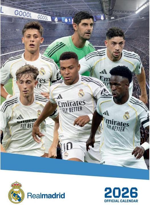 Actual product image Real Madrid CF 2026 A3 Wall Calendar (A3)