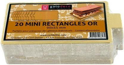 Actual product image Patisdécor Support à pâtisserie - Mini rectangle doré (20pcs) (20x)