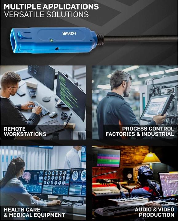 Actual product image Lindy 5m USB 3.2 Gen 1 C/A Active Extension Pro (5 m, USB 3.2 Gen 1)