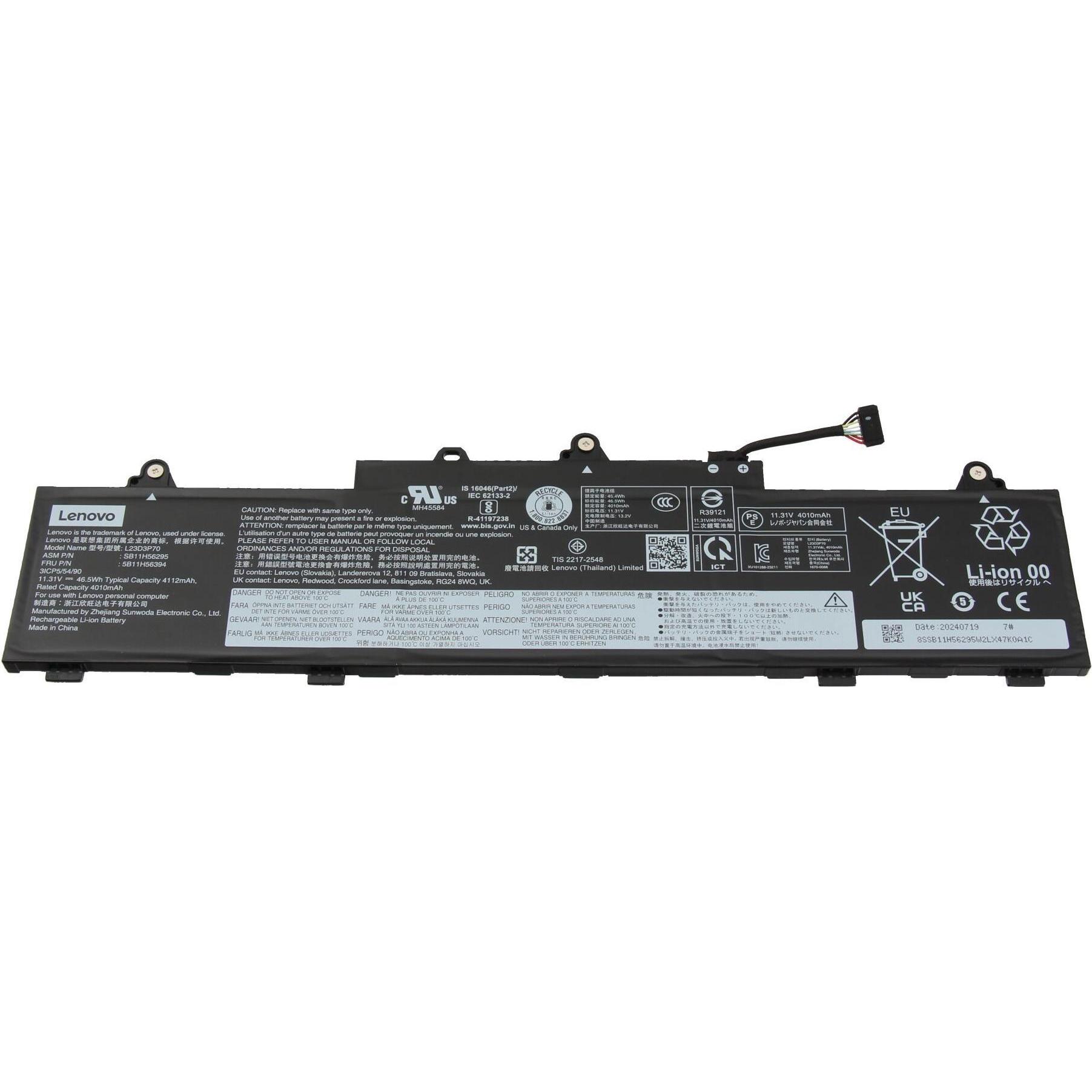 Lenovo 5B11H56393 (3 Zellen, 4112 mAh), Notebook Akku