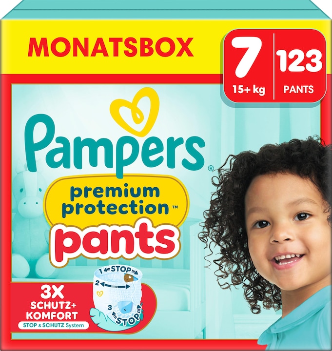 Pampers Premium Protection Pants (Taille 7, Pack mensuel, 123 pièce(s))