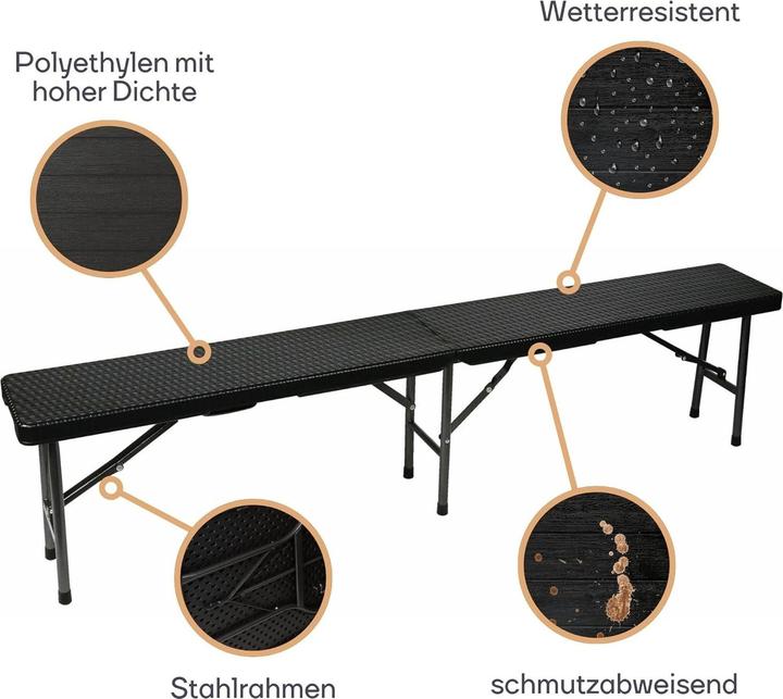 Actual product image Perel Folding bench rattanOptik