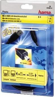Produktbild Hama USB 2.0 A-Mini B4 1,8m black (1.80 m, USB 2.0)