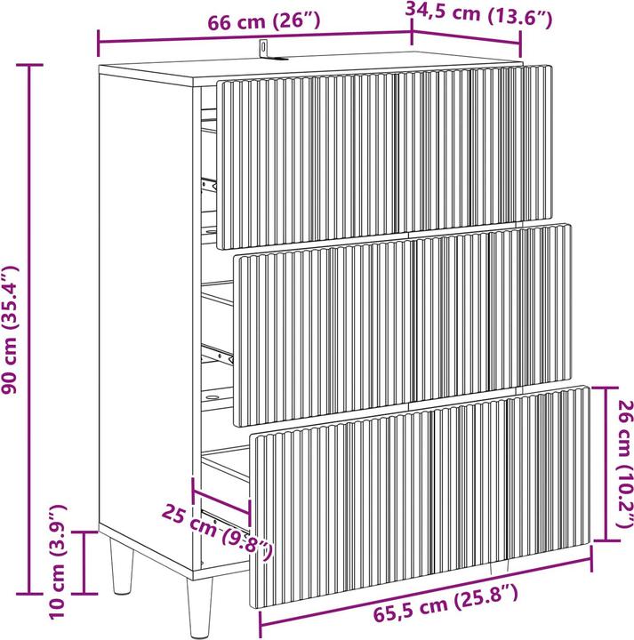 Produktbild vidaXL Aufbewahrungsschrank (34.50 x 34.50 x 90 cm)