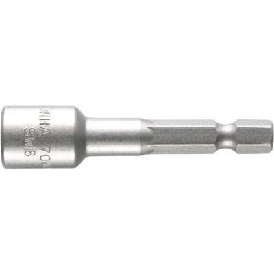 Wiha, Steckschlüssel + Stecknuss, Steckschlüsseleinsatz magnetisch Standard 55 mm Aussensechskant 1/4" (04634) 7,0