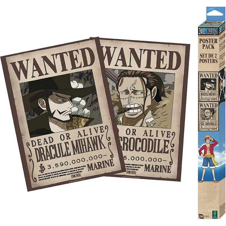 Abystyle Multicolore Quadri, One Piece - Cercasi Mihawk E Crocodile (38 X 52 Cm)