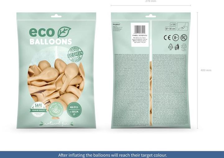 Produktbild Partydeco Eco Balloons 30cm pastel, light peach (1 pkt / 100 pc.) (100 x)