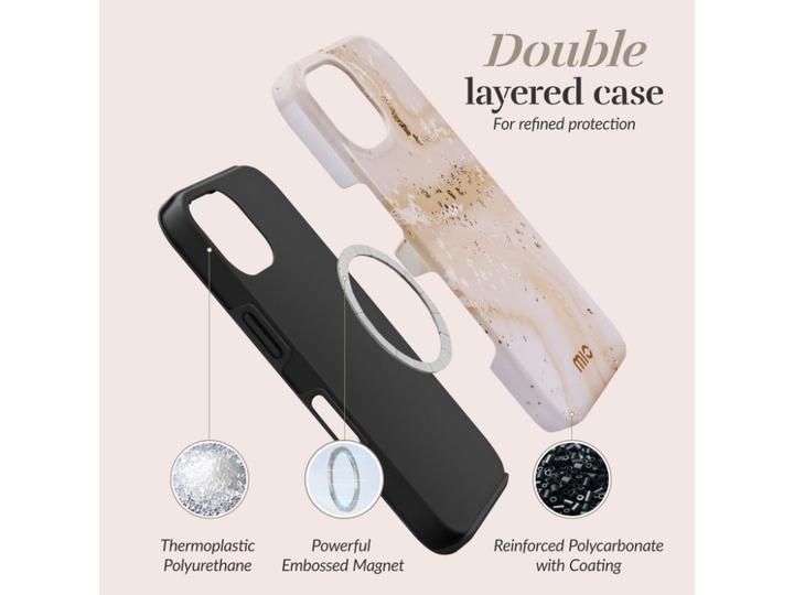 Actual product image Mio Back panel cover Gold Marble Magsafe Compatible for iPhone 17 Pro Max (Apple iPhone 17 Pro Max)
