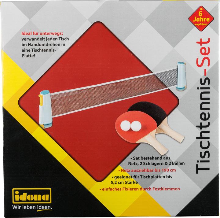 Produktbild Idena Tischtennis-Set Netz,2 Schläger,2 Bälle