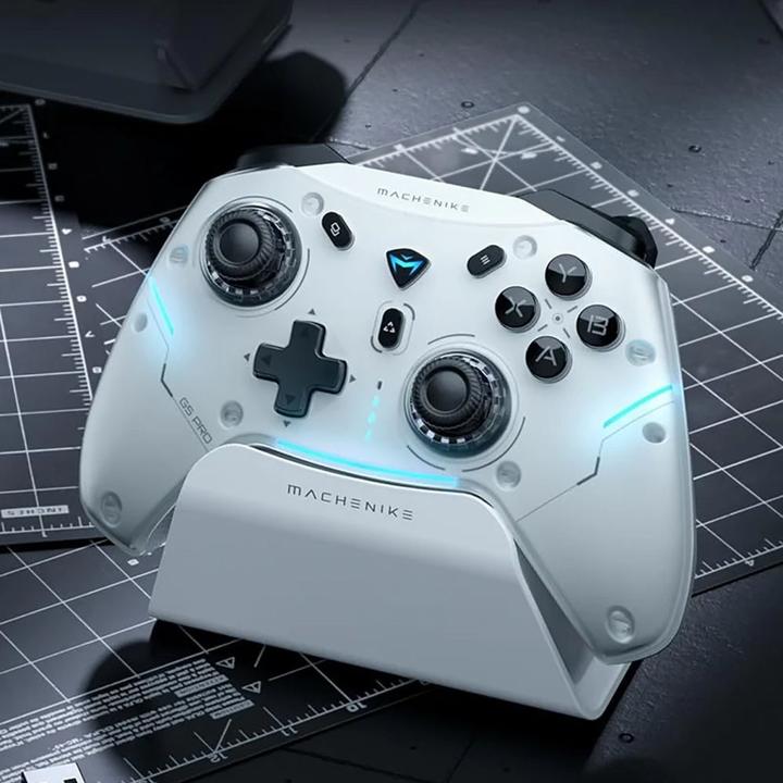 Produktbild Machenike G5Pro Max Kabelloser Gamecontroller mit Ladestation – Weiss (Android, iOS, PC, Switch)