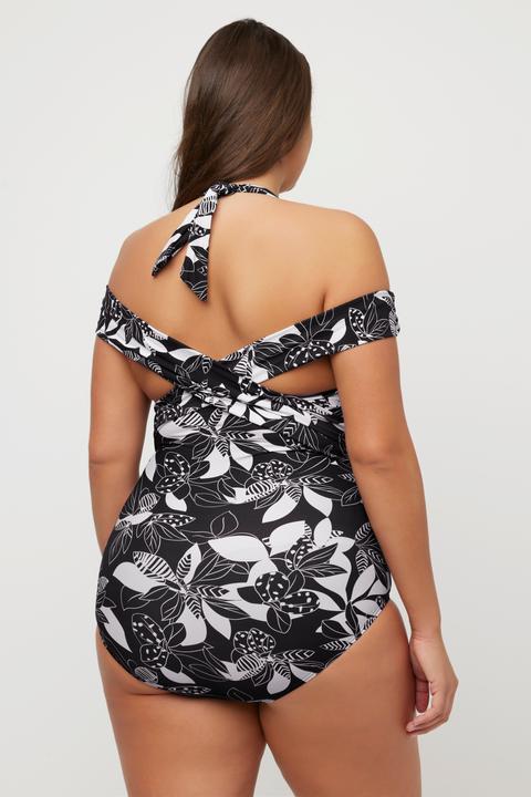 Produktbild Ulla Popken Badeanzug, Blüten, Softcups, Cut-Out, recycelt (50)