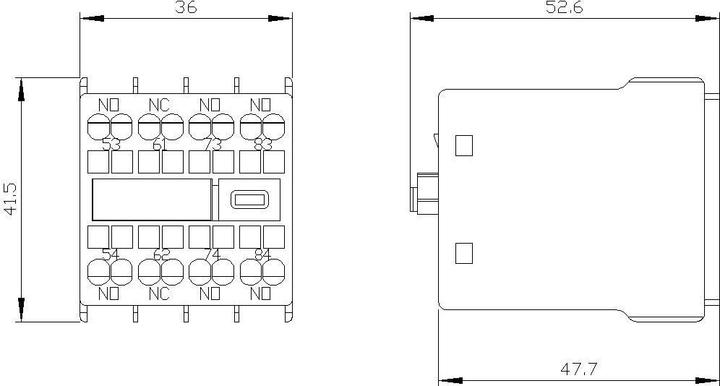 Produktbild Siemens 3RT2 Front Auxiliary Switch Block