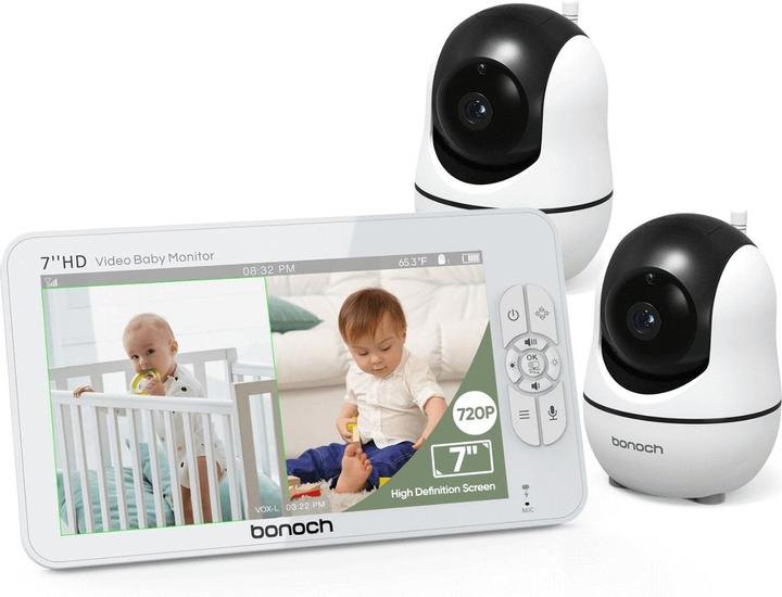 Actual product image Bonoch 720p Video Baby Monitor with 7" Display2*Camera (Video & Audio, 300 m)