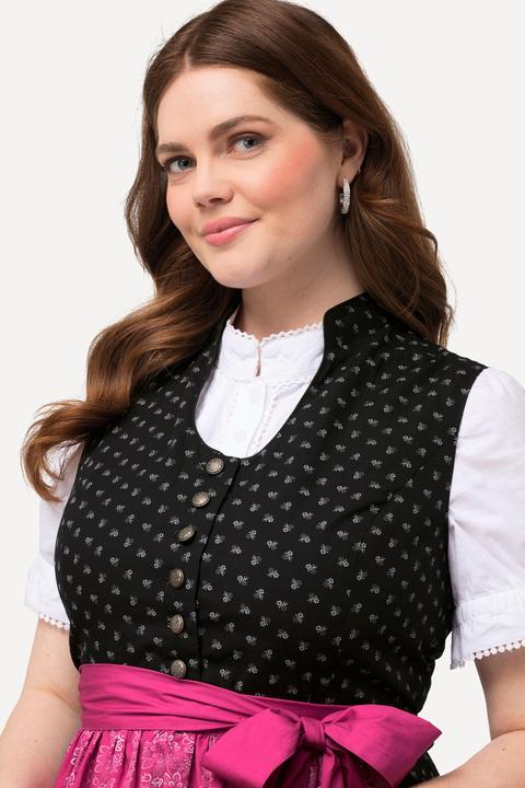 Produktbild Ulla Popken Dirndl, Schmuckknöpfe, Stehkragen, V-Ausschnitt, ärmellos (42)