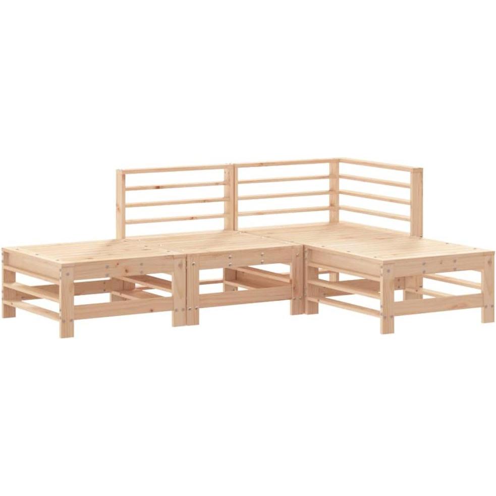 VidaXL, Gartenlounge, 4-tlg. Garten-Lounge-Set Massivholz Kiefer,Material