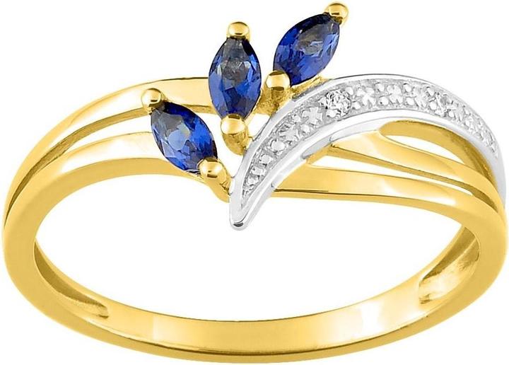 Image du produit Lara BAGUE Plaqué or - BICOLor - ZIRCONIA BLEU - ZIRCONIA - GR. 52 (52)