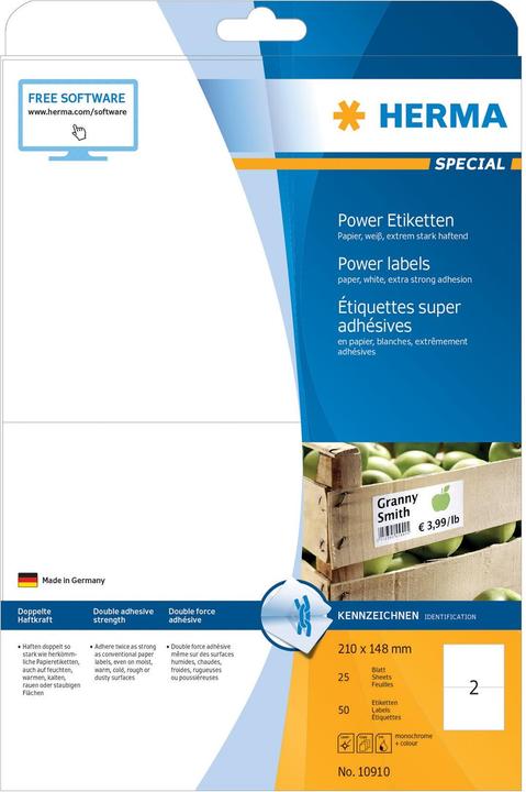 Produktbild HERMA Power Etiketten A4