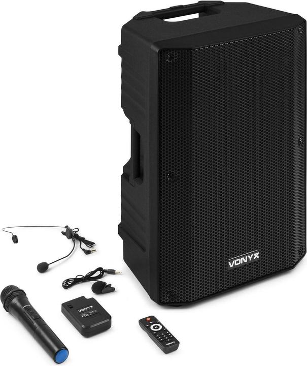 Produktbild Eminence met Bluetooth - Vonyx VSA500BP - 800 Watt - Partybox - 2 draadloze mics - 1 heaset mic (Aktiv)