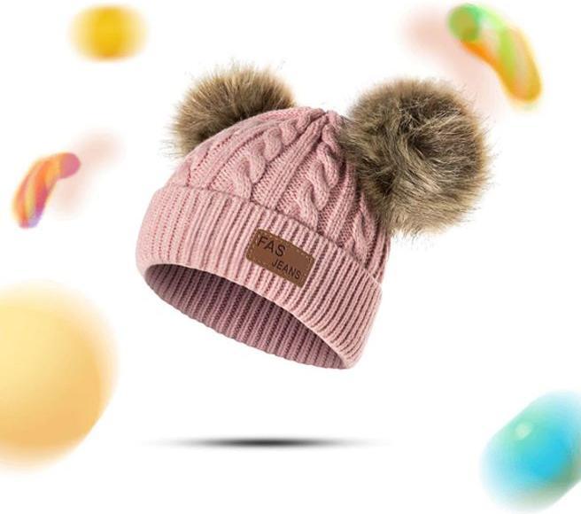 Immagine prodotto MU Classic Cappello a maglia con 2 pom pom (Taglia unica)