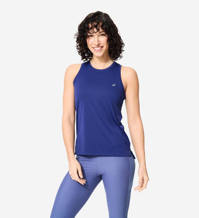 Actual product image Domyos Top Damen gerader Schnitt - dunkelblau (XS)