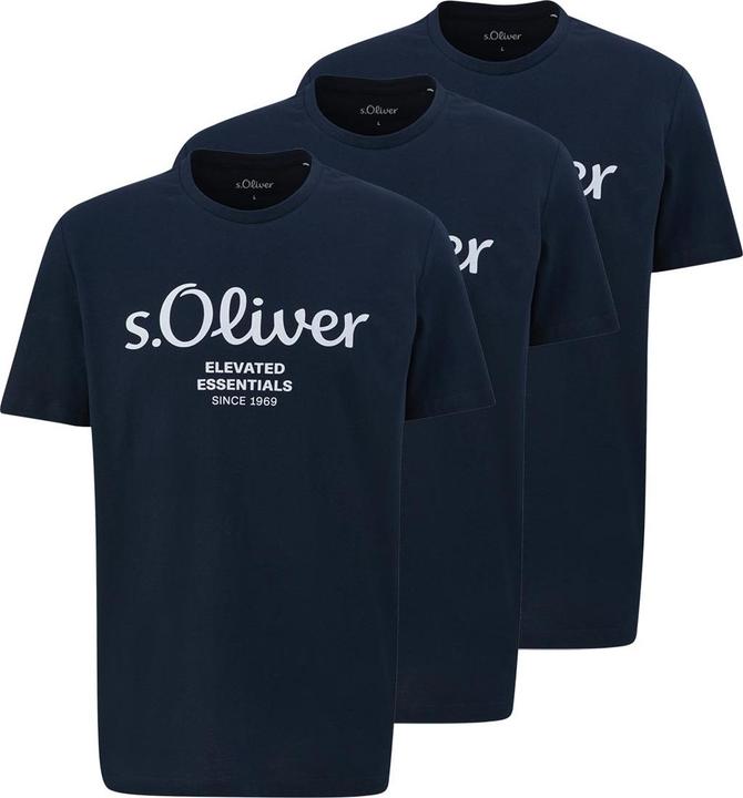 Produktbild s.Oliver Fashion - Basic - T-Shirt - 3er Pack (S Blau) (S)