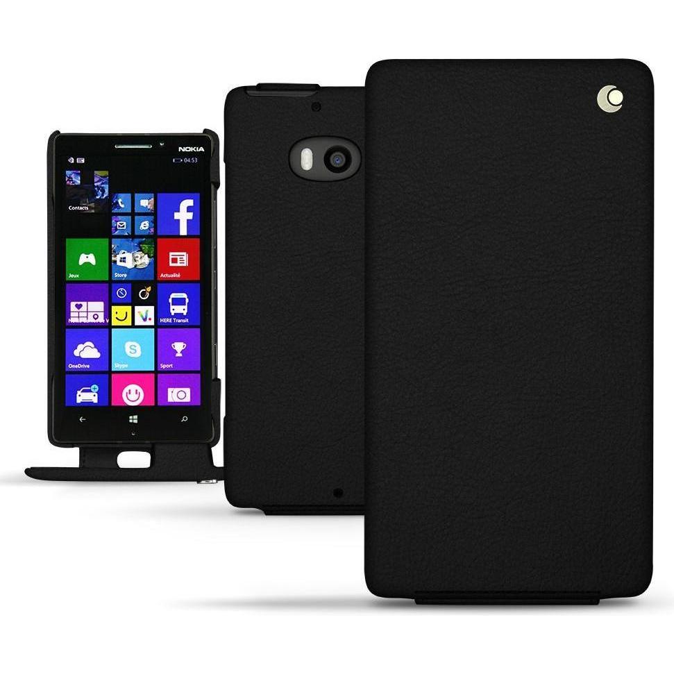 Noreve Lederschutzhülle vertikal (Nokia Lumia 930), Smartphone Hülle, Schwarz