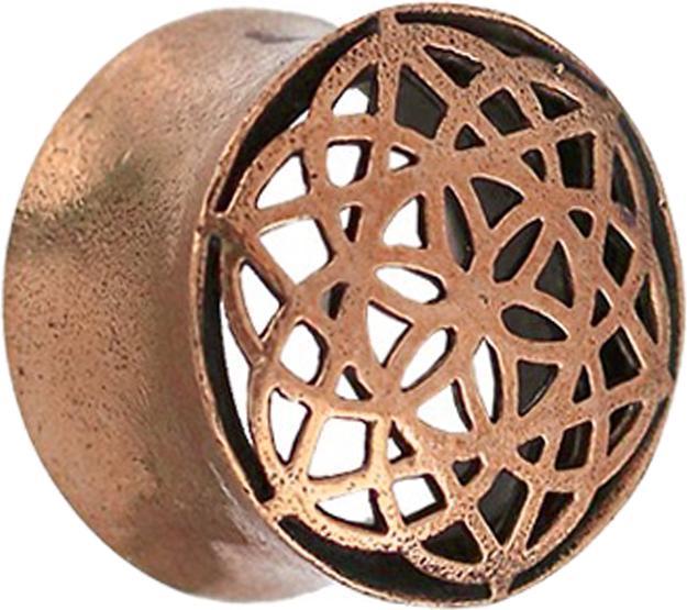 Immagine prodotto Star Piercing Tunnel svasato in oro rosa Fiore della Vita (senza ottone, Bronzo)