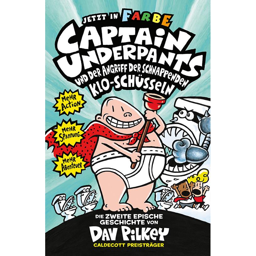 Captain Underpants Band 2 - Angriff der schnappenden Kloschüsseln, Kinderbücher von Dav Pilkey