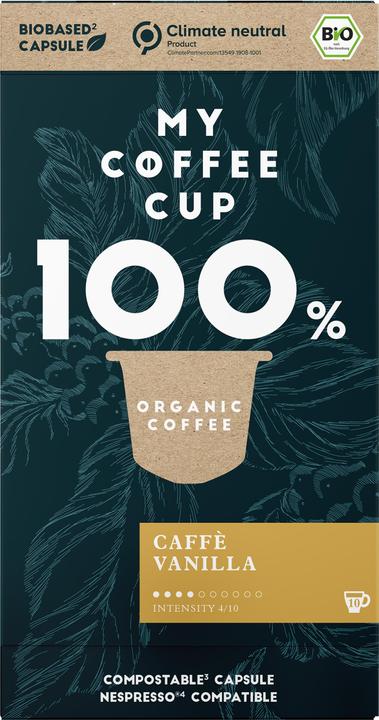 Actual product image My-Cups Organic Caffè Vanilla coffee capsules 10 capsules (10 x Port.)