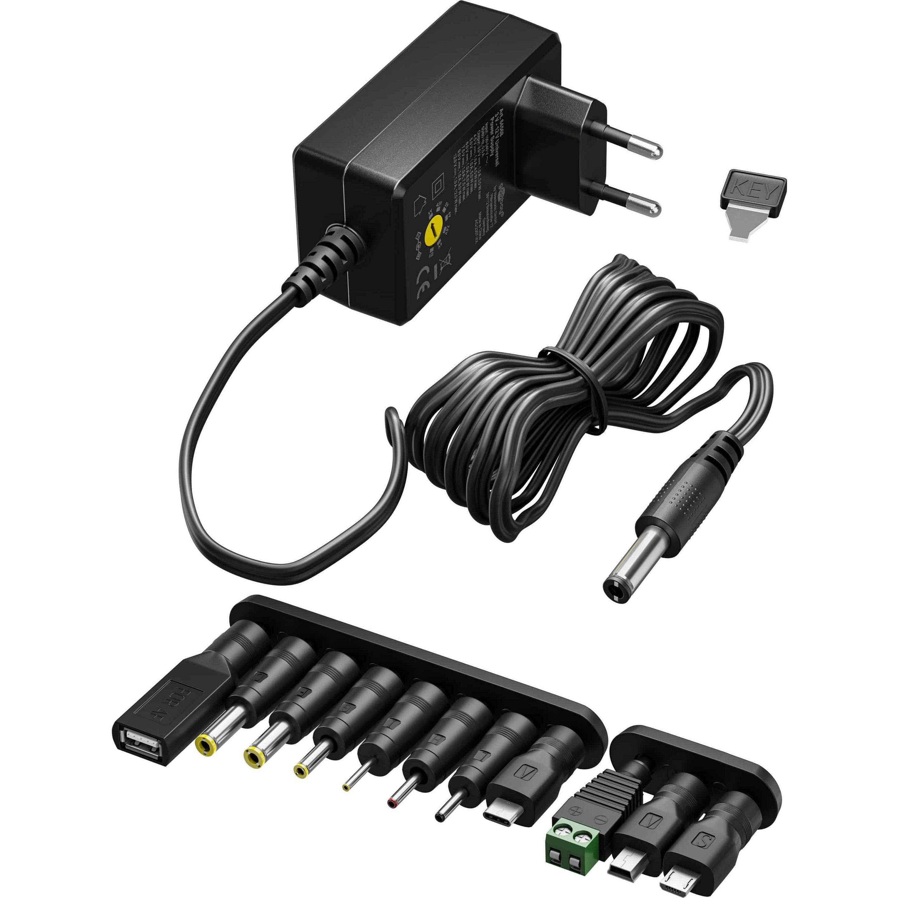 Goobay Universal-Netzteil 3 V - 12 V, max. 27 W, A, Universalladegerät