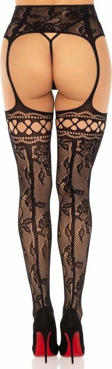 Image du produit Leg Avenue Bas En Dentelle Florale, Noir (Taille unique)