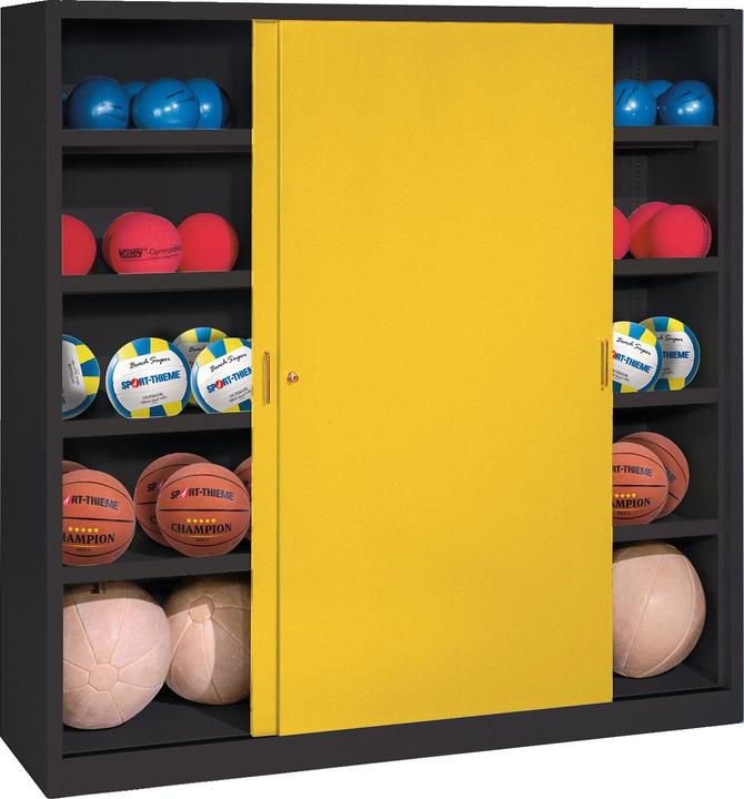 Actual product image C+P Ball cabinet (HxWxD: 195x160x50 cm, with solid sheet metal sliding doors, type 4)