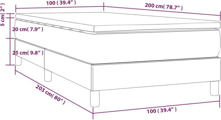 Produktbild vidaXL Boxspringbett (100 x 200 cm)