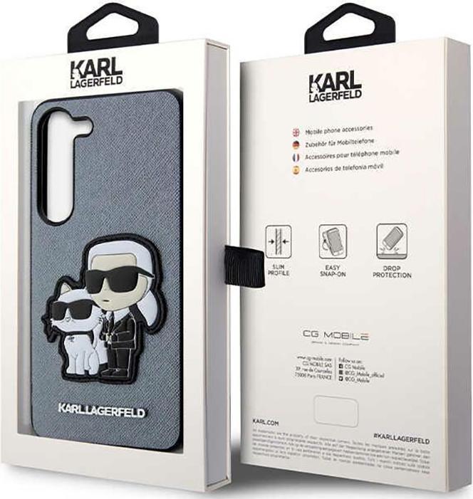 Produktbild Karl Lagerfeld KLHCS23SSANKCPG S23 S911 hardcase grey/grey Saffiano Karl & Choupette (Samsung Galaxy S23)