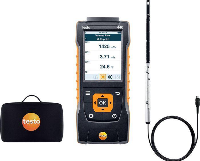 Actual product image Testo 440 Anemometer +1370 (Temperature-TC) °C, +150 (Temperature-NTC) °C max. temp. various measuring