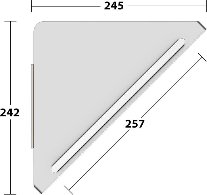 Produktbild Keuco Eckduschablage EDITION 400 m Glasabzieher Alu sil-elo/we (24.20 x 24.50 x 6.30 cm)