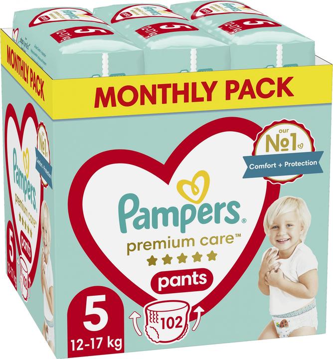 Image du produit Pampers Premium Pants (Taille 5, Pack mensuel, 102 pièce(s))
