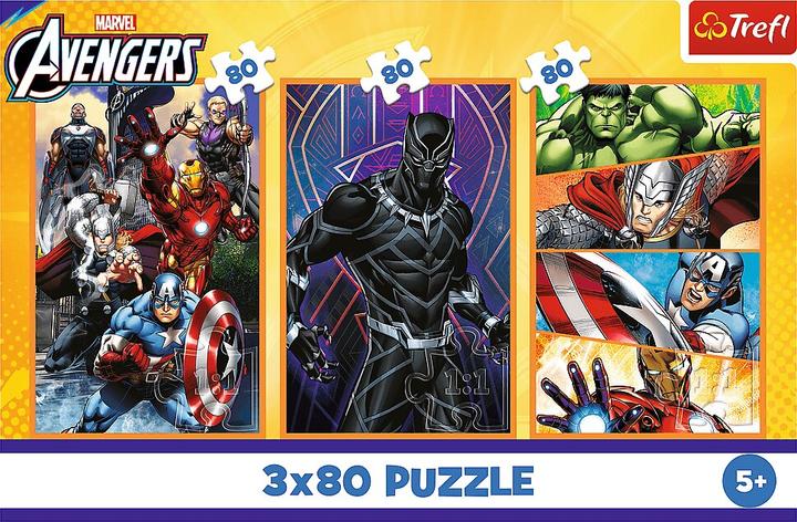 Produktbild Trefl Puzzle 3 x 80 – Marvel Avengers (80 Teile)