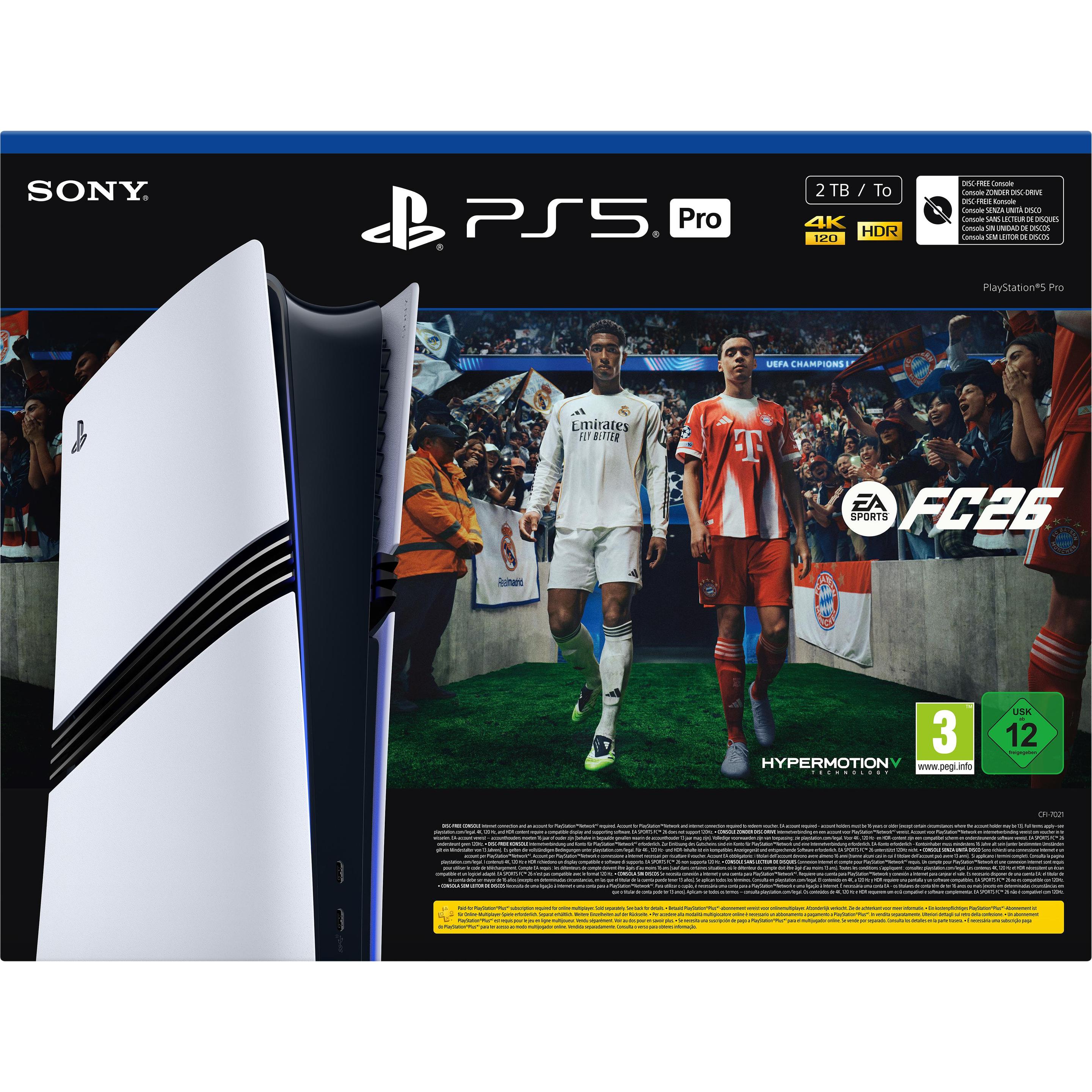 Sony PlayStation5 Pro Edition – EA Sports FC 26, Spielkonsole, Weiss, Schwarz