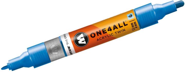 Actual product image Molotow Marqueur pour Maquettes - One4All Twin - Acrylique Mètalli-Bleu - 1,5/4mm - -224 - 15 cm (Metallic blue, 4 mm, 1 x)