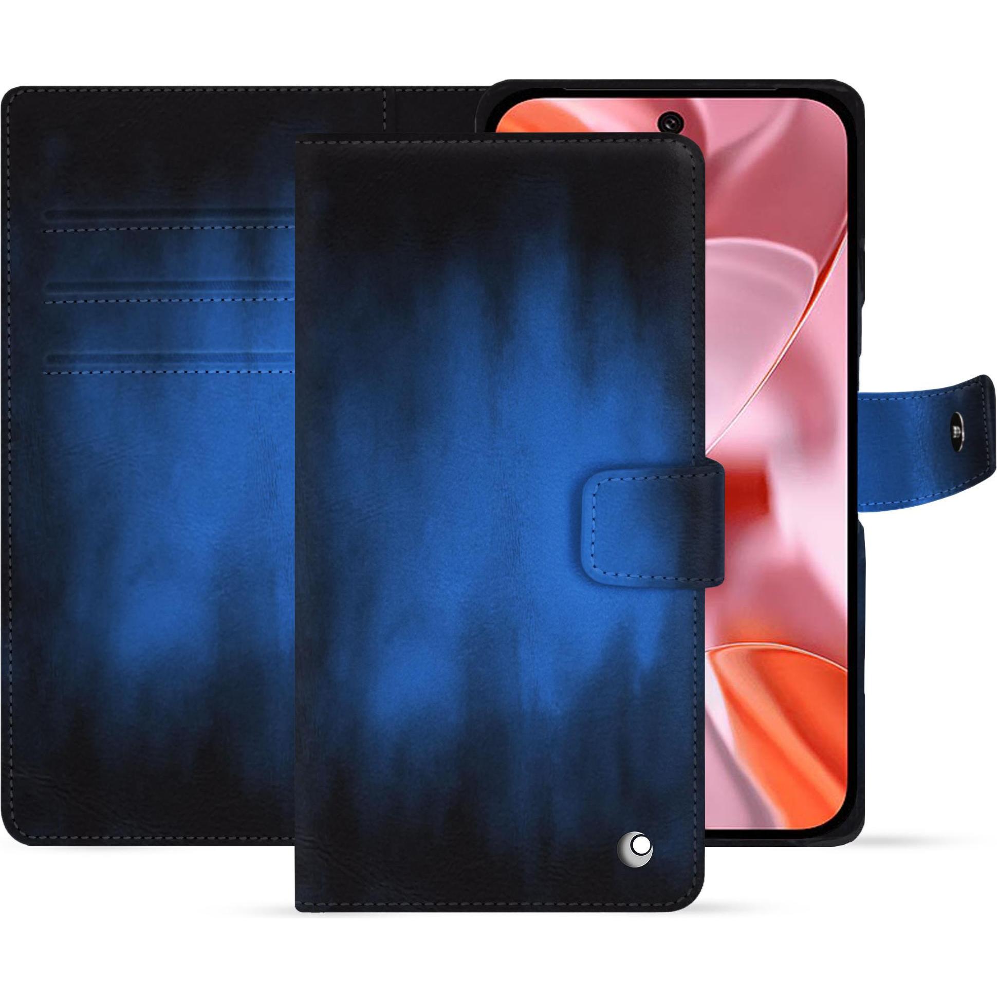 Noreve Lederschutzhülle Google Pixel 9 (Google Pixel 9), Smartphone Hülle, Blau