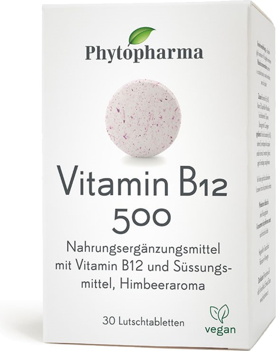 Image du produit Phytopharma Vitamine B12 Lutschtablette 500 mcg (30 pièce(s), Cachets, 40 g)