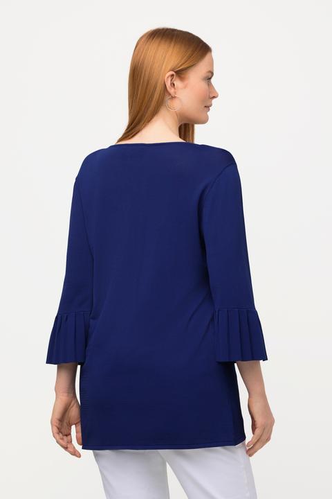 Produktbild Ulla Popken Pullover, V-Ausschnitt, 3/4-Plissee-Ärmel (46, 48)