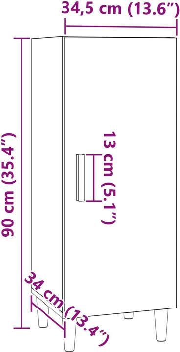 Actual product image vidaXL Sideboard (34.50 x 34 x 90 cm)
