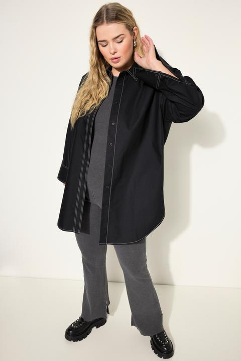 Produktbild Studio Untold Bluse, oversized, helle Ziernähte (54)